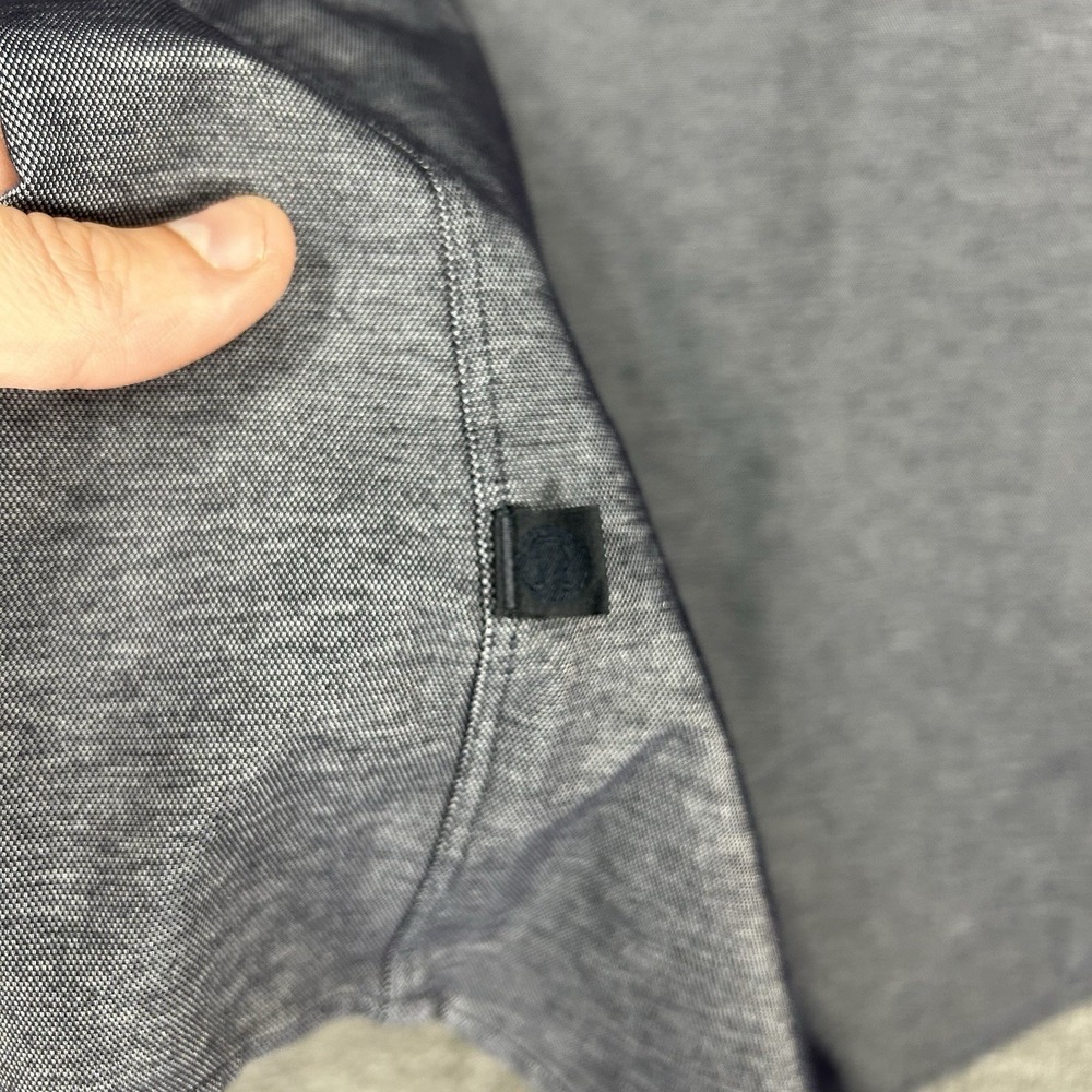 Lululemon Commission Shirt Mens L River Blue Enzyme Dyed Long Sleeve - Picture 10 of 11